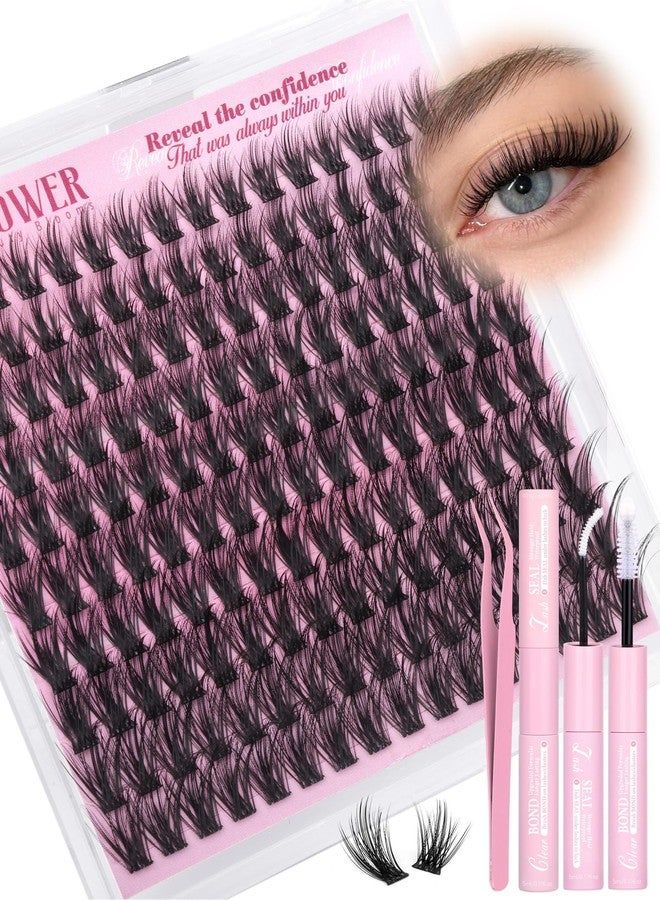 LANFLOWER Wispy Lash Clusters Kit Natural Eyelash Clusters 10-16mm Lash Extension Kit CD Curl Lashes Clusters Thin Band Cluster Eyelash Extensions Kit Manga Cluster Lashes by Lanflower - Image 1